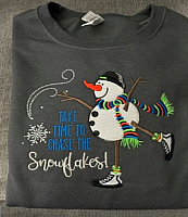 Gray Sweatshirt w/Crystal Snowflake
