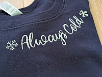 Navy Sweatshirt w/Crystal Snowflake Accent